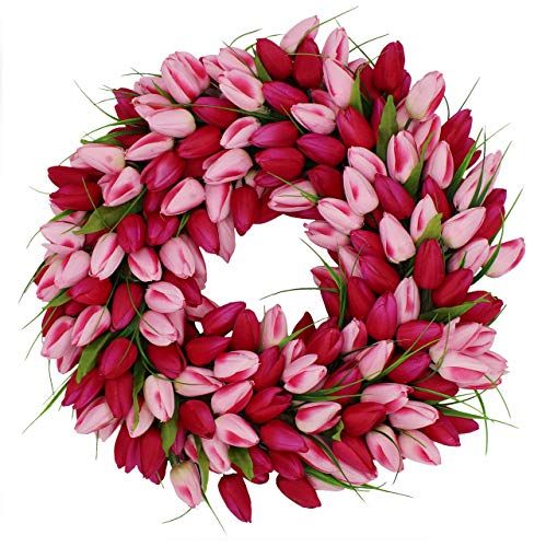 The Wreath Depot Pink Medley Tulip Wreath, 19 inch | Amazon (US)