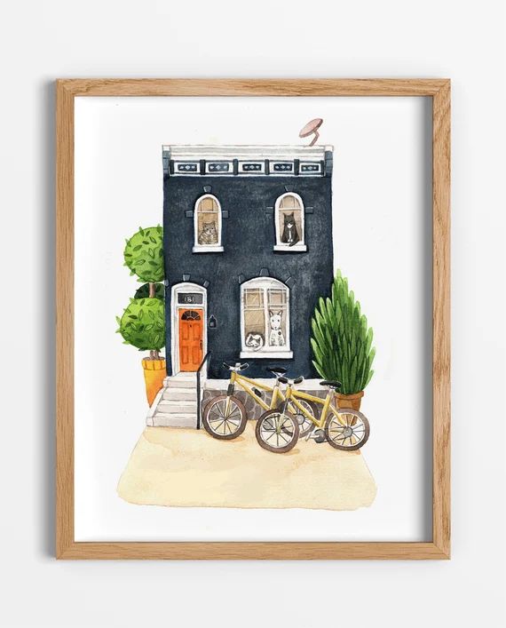 Custom Watercolor House Portrait Hand Painted Home House - Etsy | Etsy (US)