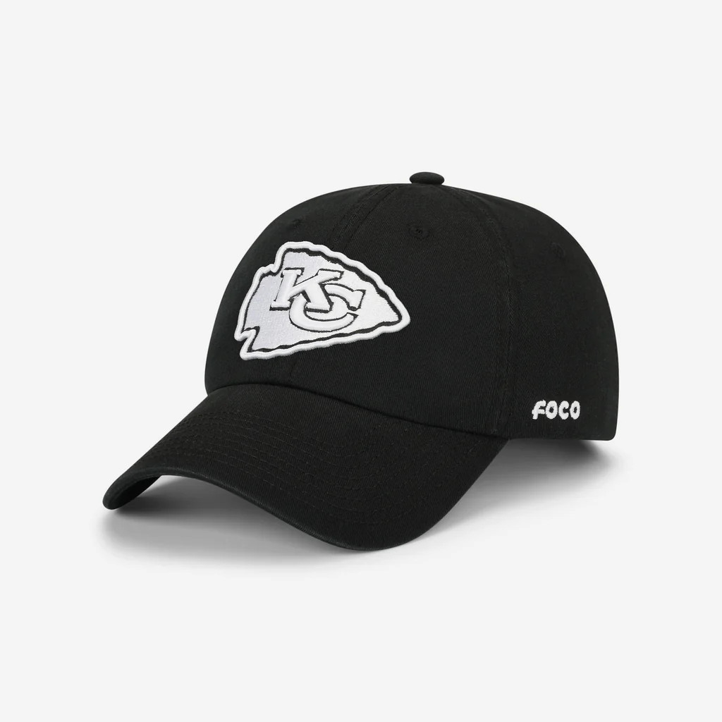 Kansas City Chiefs Black & White Casual Cap | FOCO inc