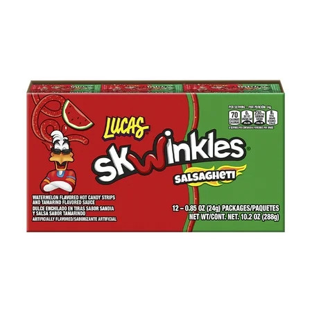 Lucas Skwinkles Salsagheti Watermelon, 0.85 oz, 12 Packages | Walmart (US)