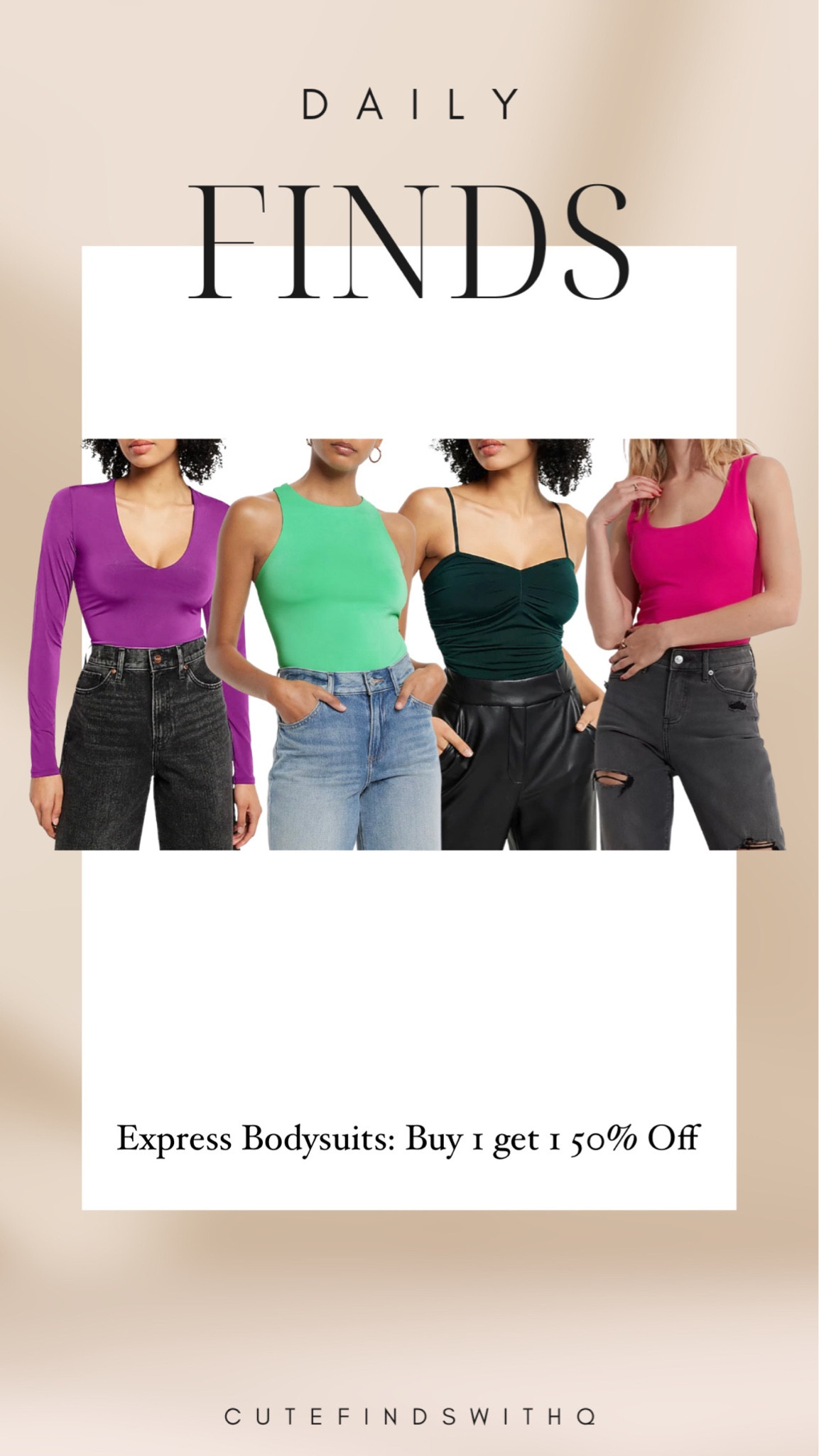 Express Bodysuits are Buy 1 get 1 50% off! 

#LTKsalealert #LTKstyletip #LTKunder100