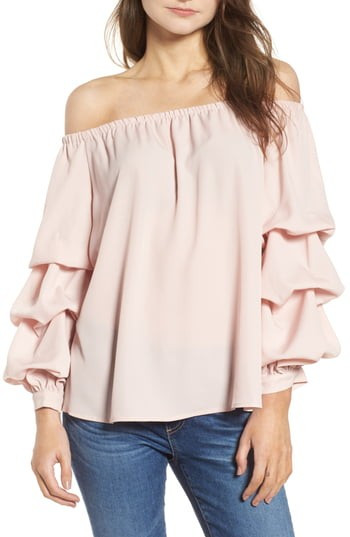 Women's Chelsea28 Off The Shoulder Top, Size X-Small - Pink | Nordstrom