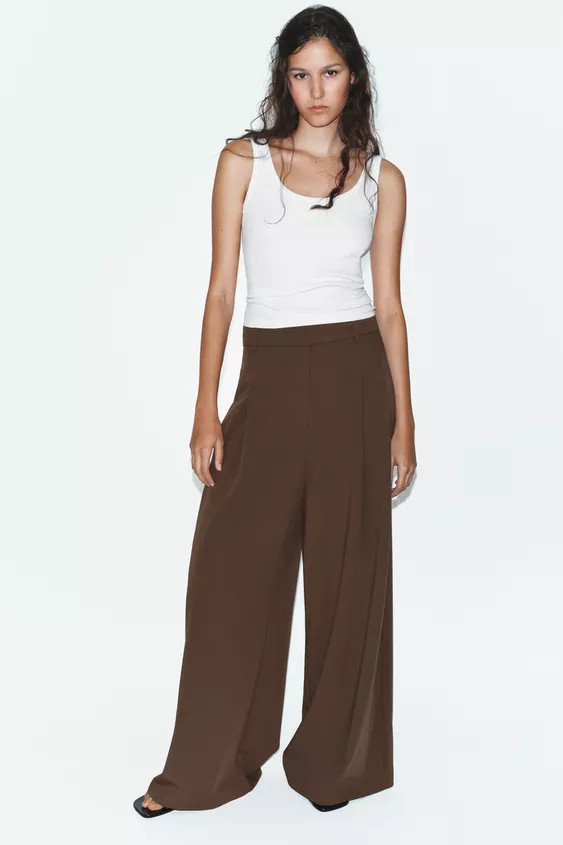 WIDE-LEG TROUSERS WITH DARTS | Zara UK