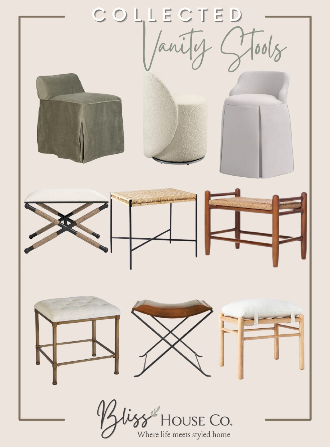 Collected- Affordable Vanity Seating 

#LTKhome #LTKFind #LTKsalealert