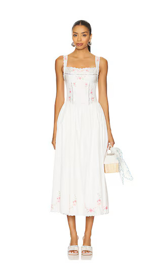 Tea Time Midi Dress in White | Revolve Clothing (Global)