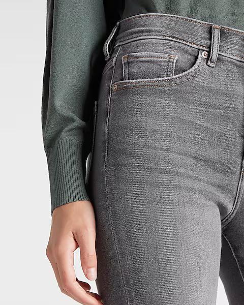 High Waisted Gray Skinny Jeans | Express