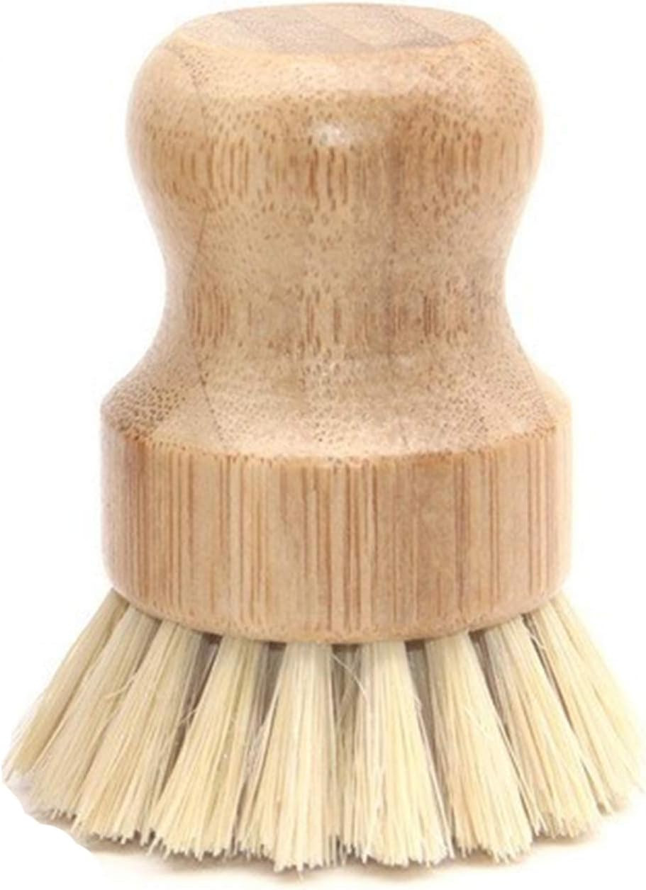 Natural Sisal Dish Washing Brush Bamboo Round Scrub Brush Pots Pans Vegetables Household Cleaning Brush… (Sisal) | Amazon (US)