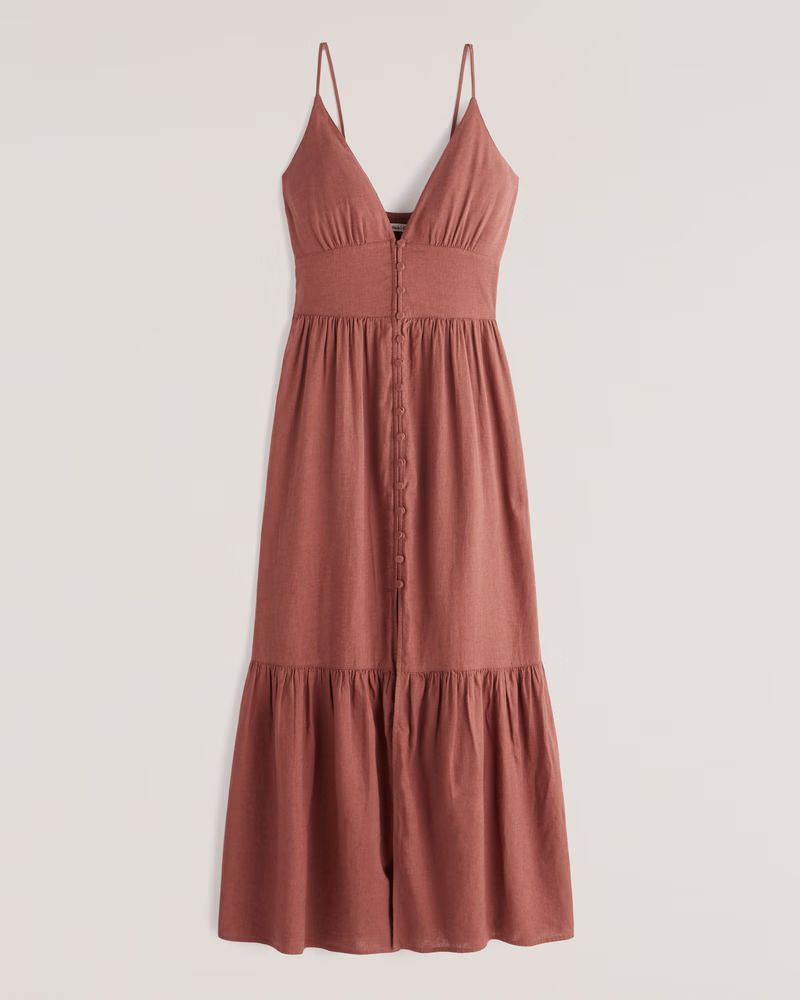 Women's Button-Through Maxi Dress | Women's | Abercrombie.com | Abercrombie & Fitch (US)