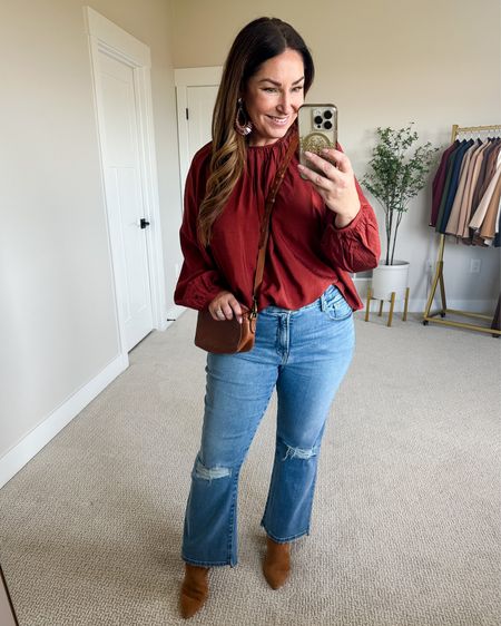 Everyday Fall Outfit 

Fit tips: Blouse L, tts // Jeans wearing 14, need 12, tts 

Fall outfit  Jeans  Crossbody bag  Everyday fall outfit  Maroon blouse Booties

#LTKmidsize #LTKSeasonal #LTKover40