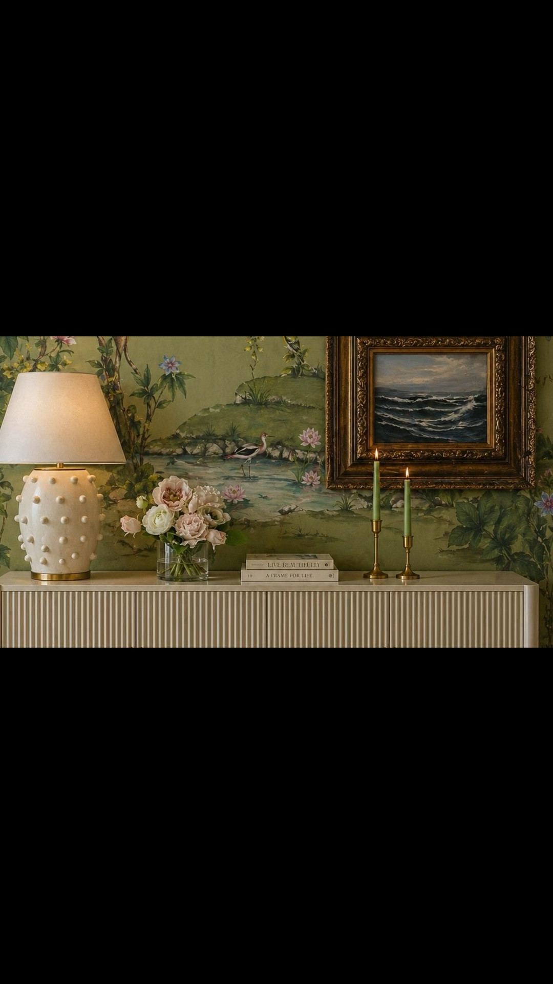 Coming home to an entry that quietly welcomes you is one of my favorite feelings. A playful classical wallpaper paired with a modern reeded console, sculptural table lamp, classical framed art, and geometric checkered rug creates a collected mix of old and new. I love how thoughtful design can make an everyday return home feel warm, comforting, and special.

#EntrywayDecor #ReededConsole #SculpturalTableLamp #FramedArt #CheckeredRug #WallpaperDecor #ChinoiserieWallpaper #ClassicalMeetsModern #EntryStyling #GeometricRug #ConsoleTableDecor #FlowerArrangement #TableLamp #HomeDecorFinds #InteriorStyling

#LTKMothersDay #LTKSaleAlert #LTKHome