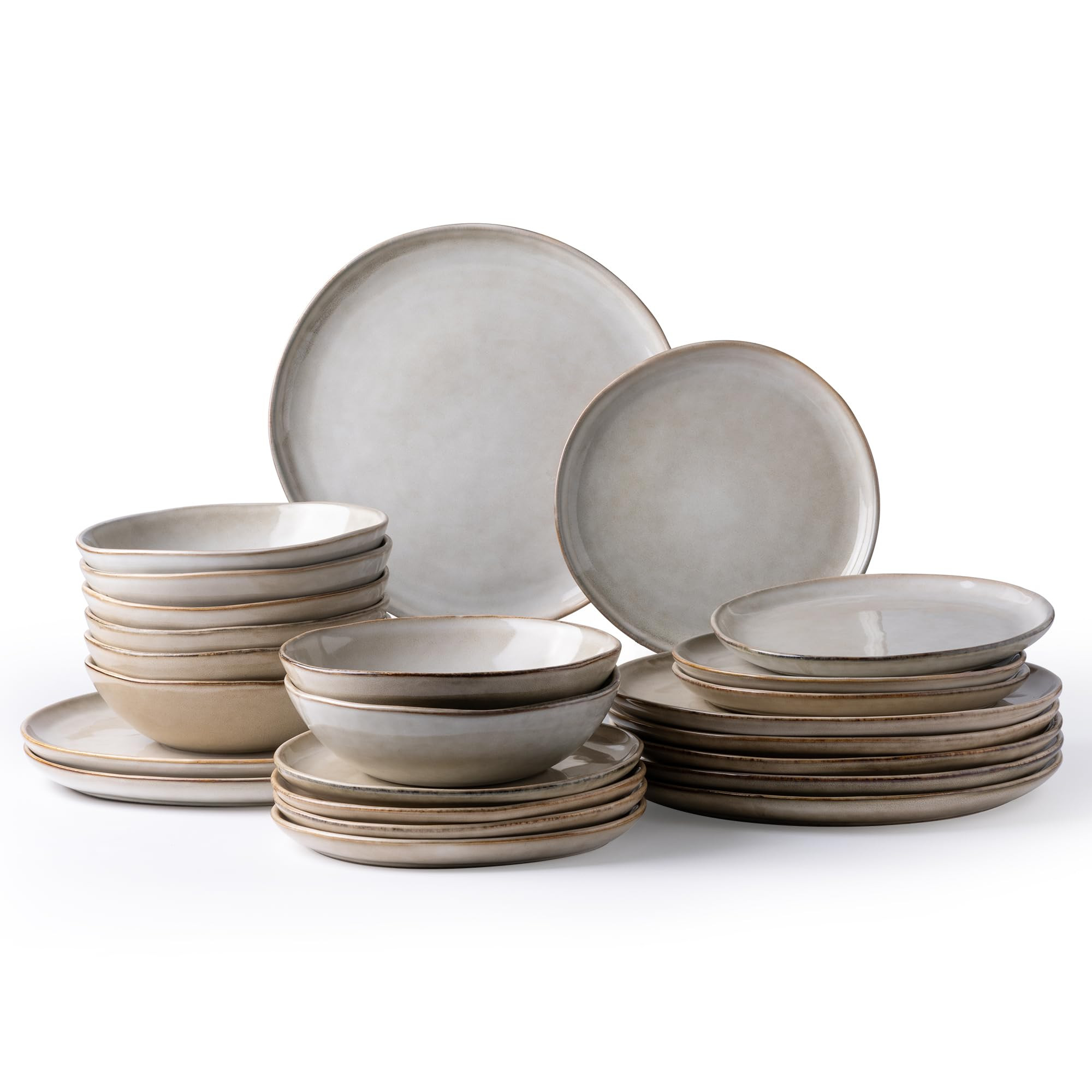 AmorArc Ceramic Dinnerware Sets,Handmade Reactive Glaze Plates and Bowls Set,Highly Chip and Crac... | Amazon (US)
