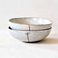 Rustic White Ceramic Soup Bowl | Etsy (US)