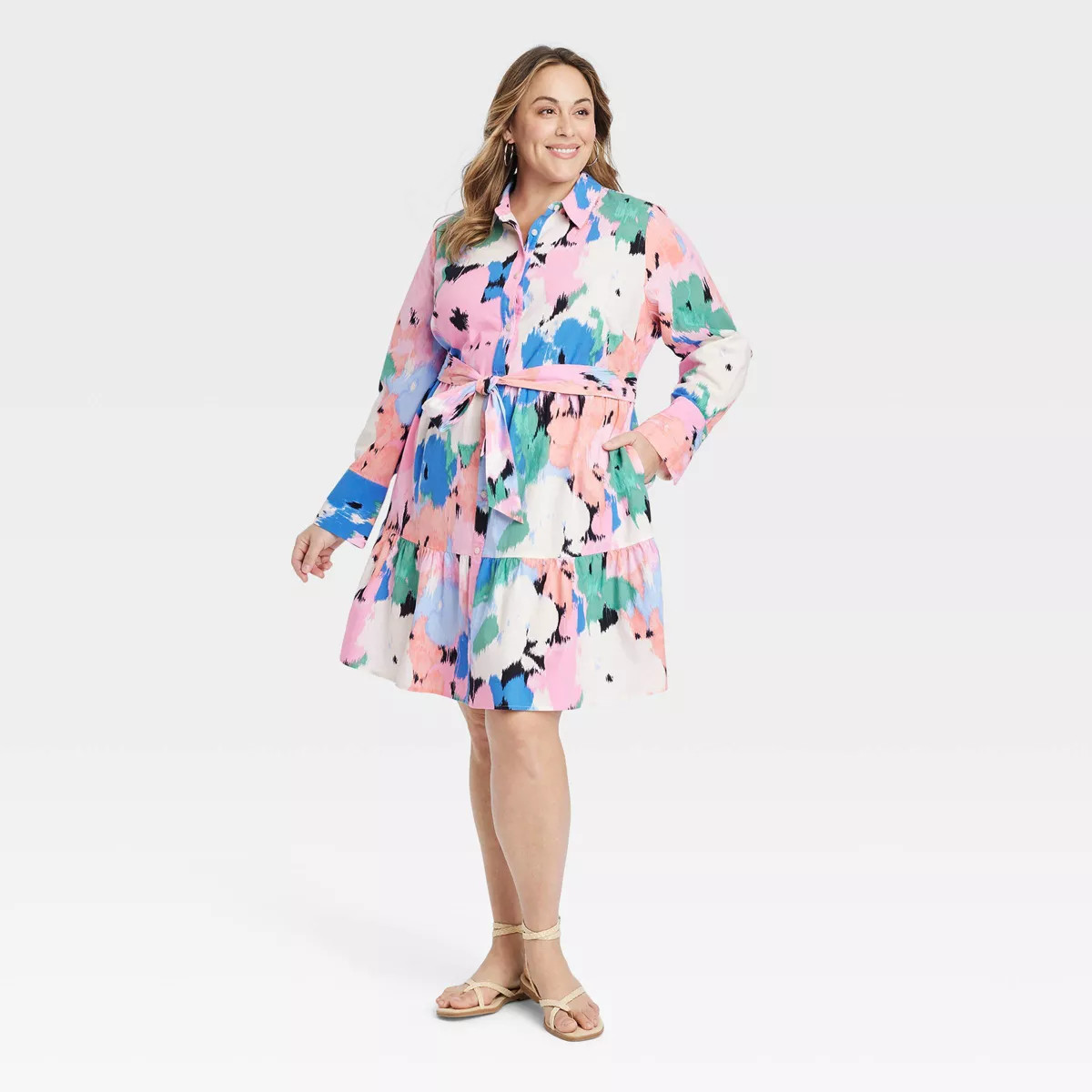 Women's Button-Front Mini Shirtdress - Ava & Viv™ | Target