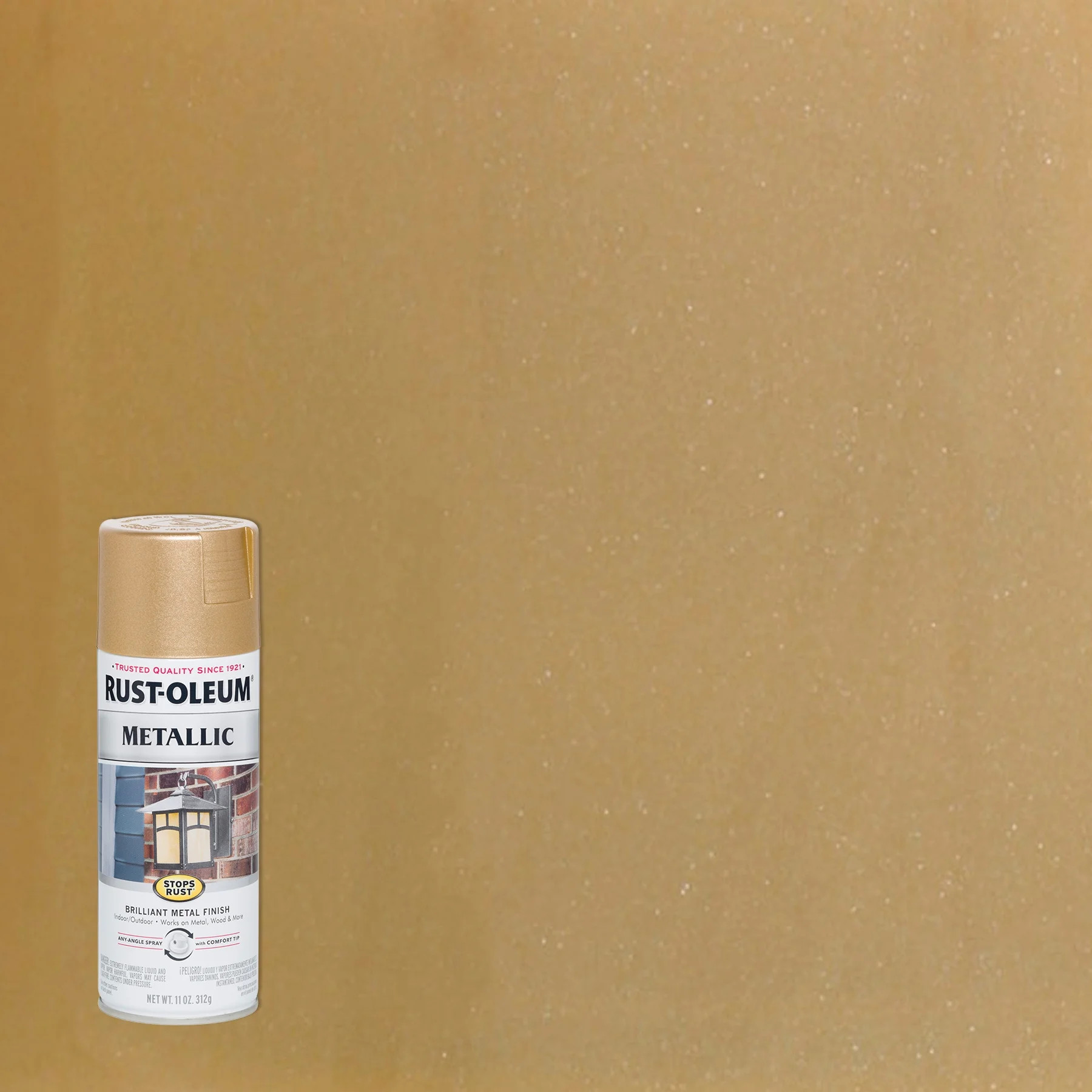 Warm Gold, Rust-Oleum Stops Rust Metallic Paint-286524, 11 oz | Walmart (US)