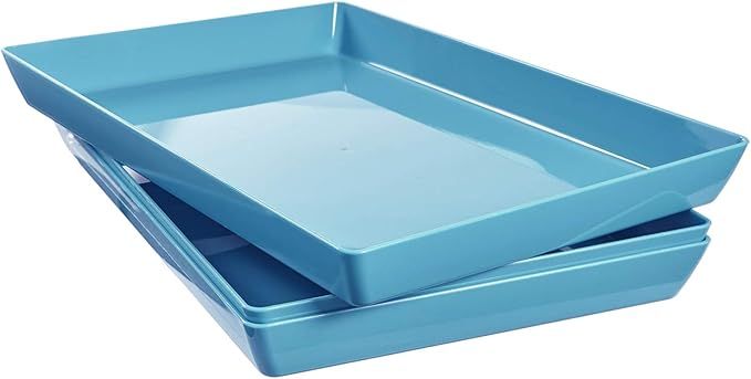 US Acrylic Avant 15" x 10" Plastic Serving Tray | Set of 3 Ocean Blue | Amazon (US)