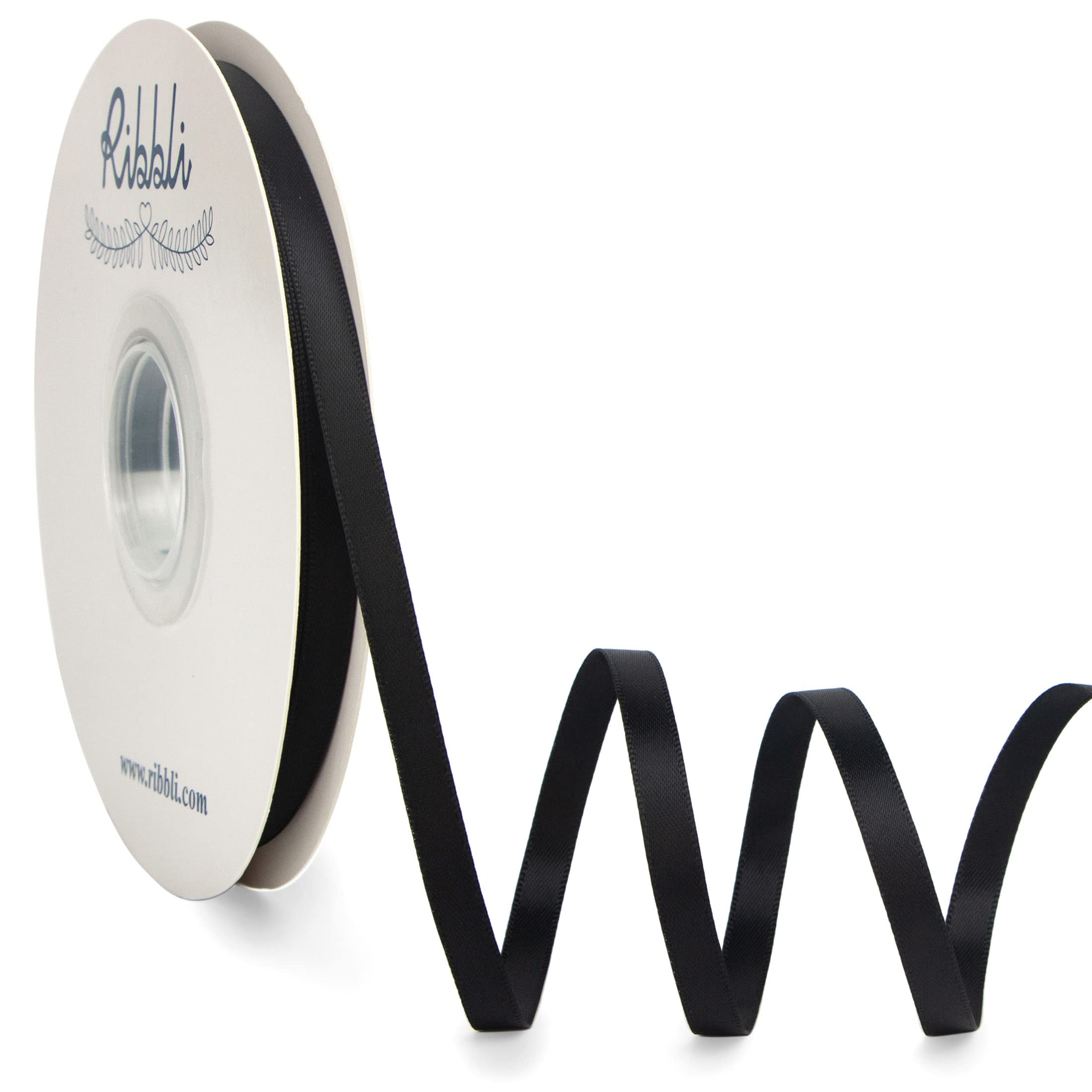 Ribbli Black Satin Ribbon,Double Faced Satin 1/4 inch x Continuous 50 Yards,Black Ribbon Use for ... | Amazon (US)