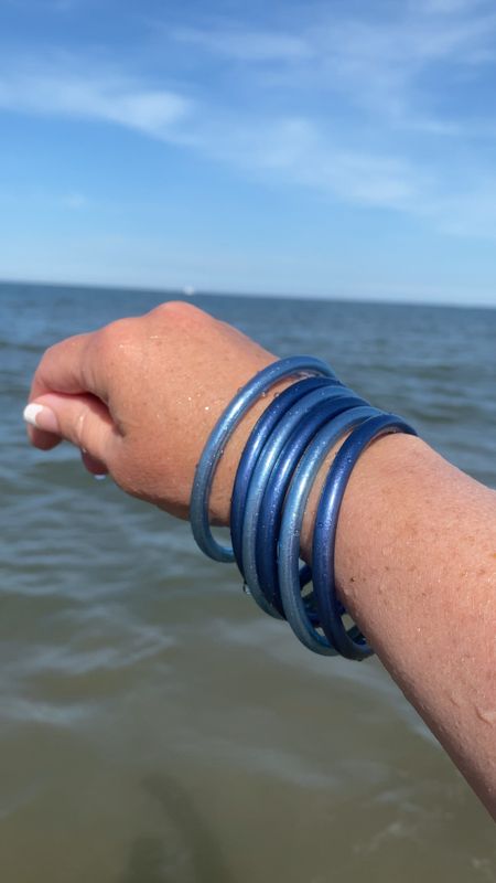 Vacation accessories / vacation jewelry/ waterproof jewelry/ waterproof bangles / blue jewelry/ blue bracelets / summer jewelry 