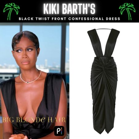 Get It Twisted // Get Details On Kiki Barth’s Black Twist Front Confessional Dress With The Link In Our Bio #RHOM #KikiBarth 