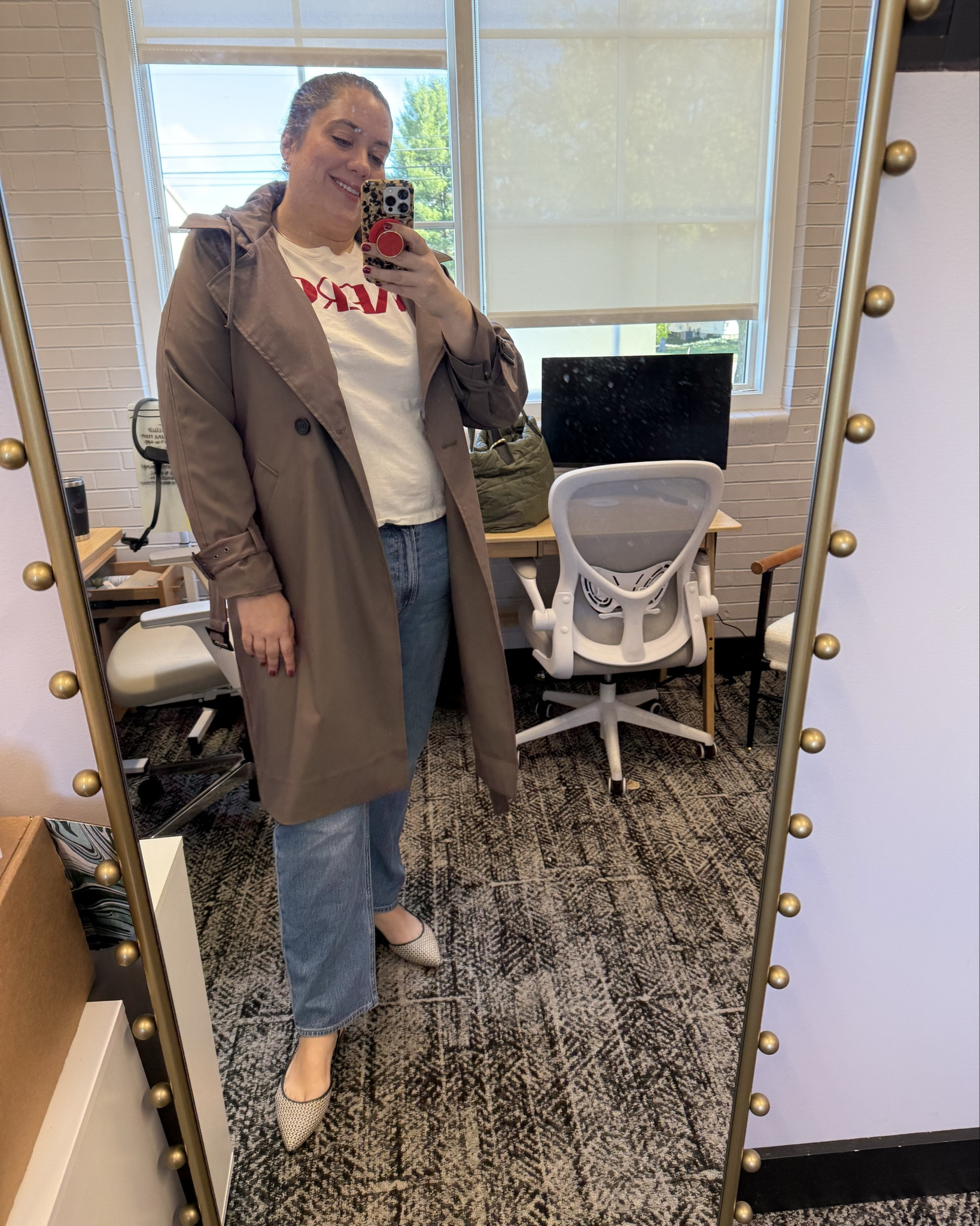 Love the Dolce Vita Narah flats as seen here. For true to size for me and currently on sale, so I think they're being phased out. 

First pic:
- coat runs big - I'm in  XXL. Also comes in black
- jeans true to size
- tee sold out

Second pic:
- SPANX tee maxi dress - fits true to size 

Third pic:
- gap cardigan - fits big
- jeans true to size 

#LTKPlusSize #LTKSaleAlert #LTKWorkwear