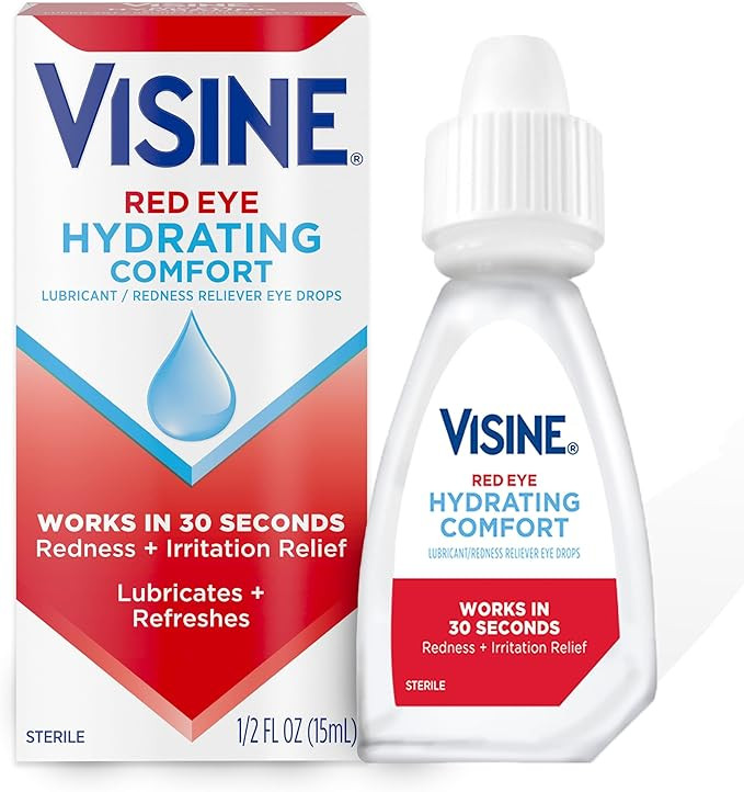Visine Red Eye Hydrating Comfort Redness Relief and Lubricant Eye Drops to Help Moisturize and Re... | Amazon (US)
