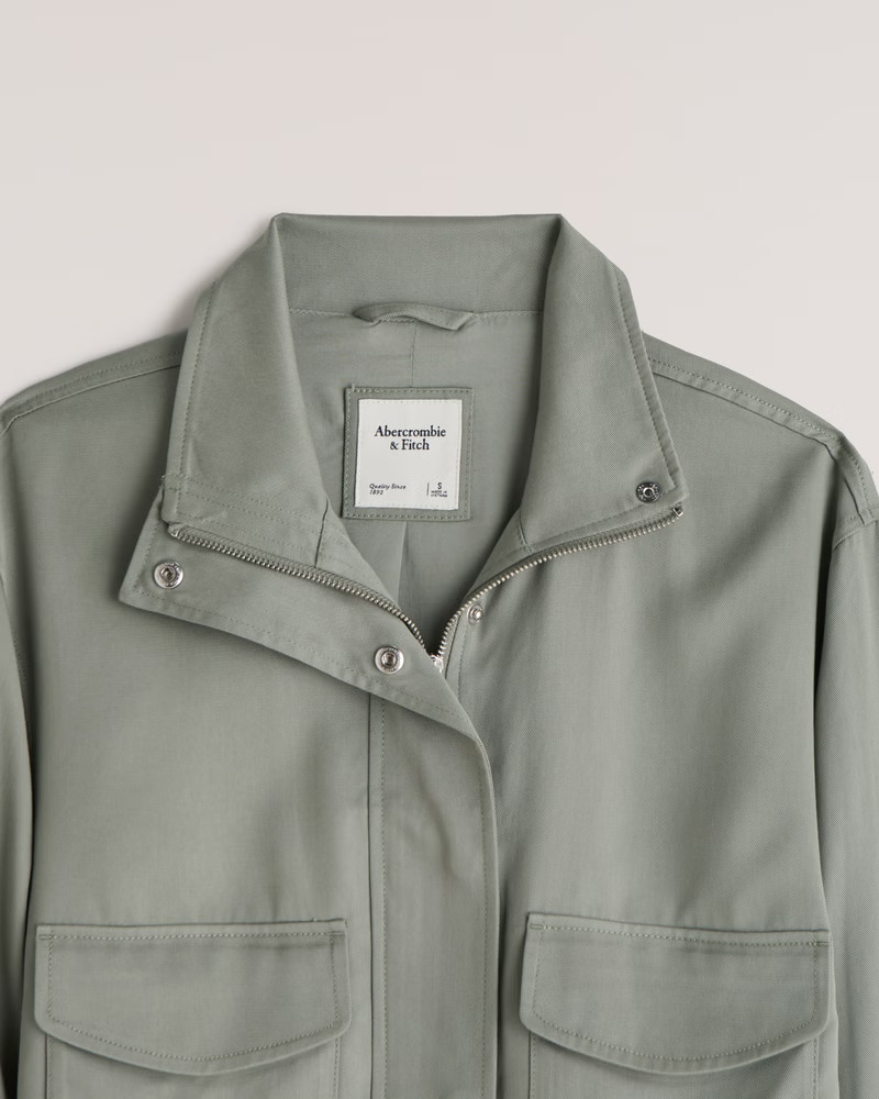 Cropped Drapey Bomber Jacket | Abercrombie & Fitch (US)