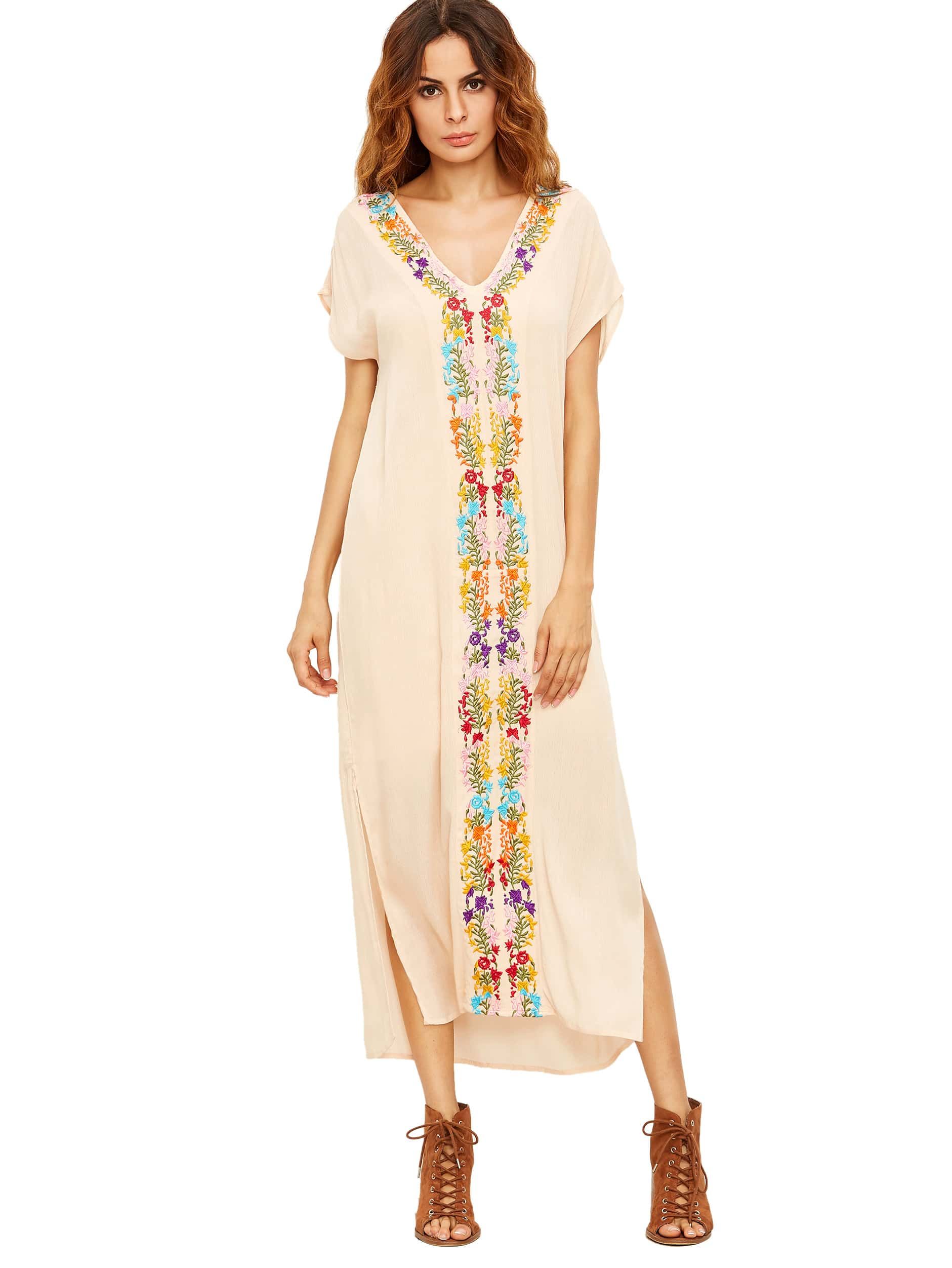 Placement Print Split Side Maxi Dress | SHEIN