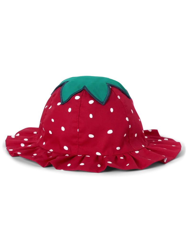 Baby Girls Strawberry Ruffle Bucket Hat - ruby | The Children's Place