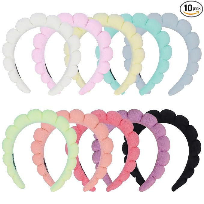10 Pcs Spa Headband Bulk for Women Makeup Headband for Washing Face,Skincare,Mask(Terry Cloth) | Amazon (US)