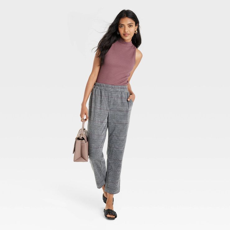Women's High-Rise Slim Straight Fit Ankle Pull-On Pants - A New Day™ Heather Gray | Target