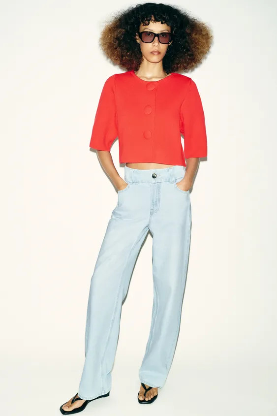 CROPPED KNIT JACKET | Zara US