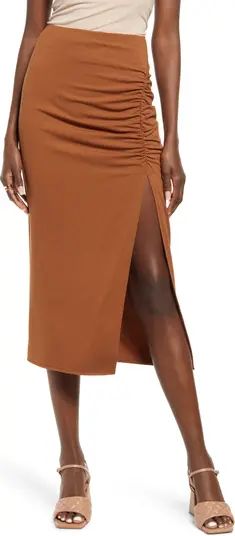 Ruched Knit Midi Skirt | Nordstrom