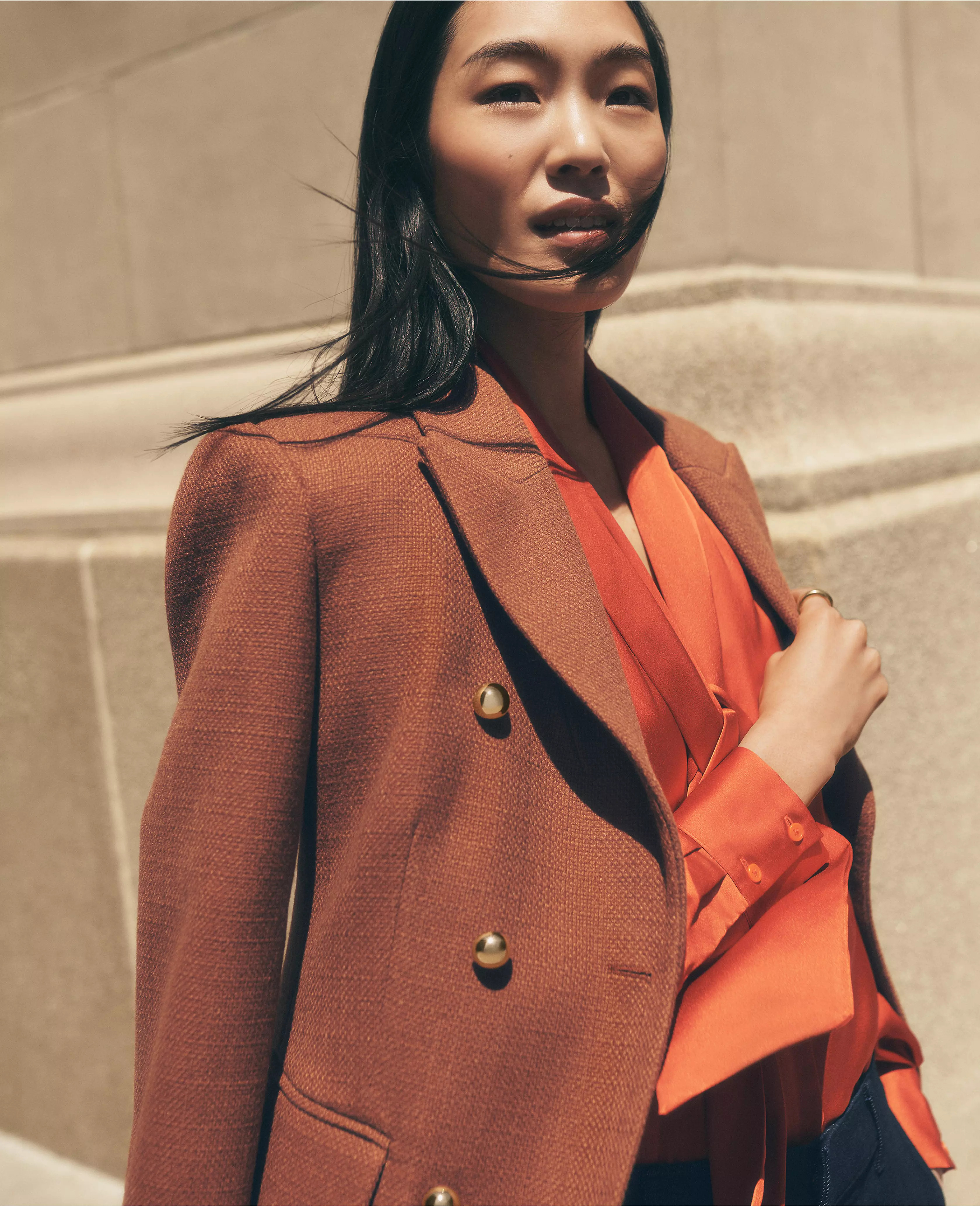 Fitted Long Double Breasted Coat | Ann Taylor