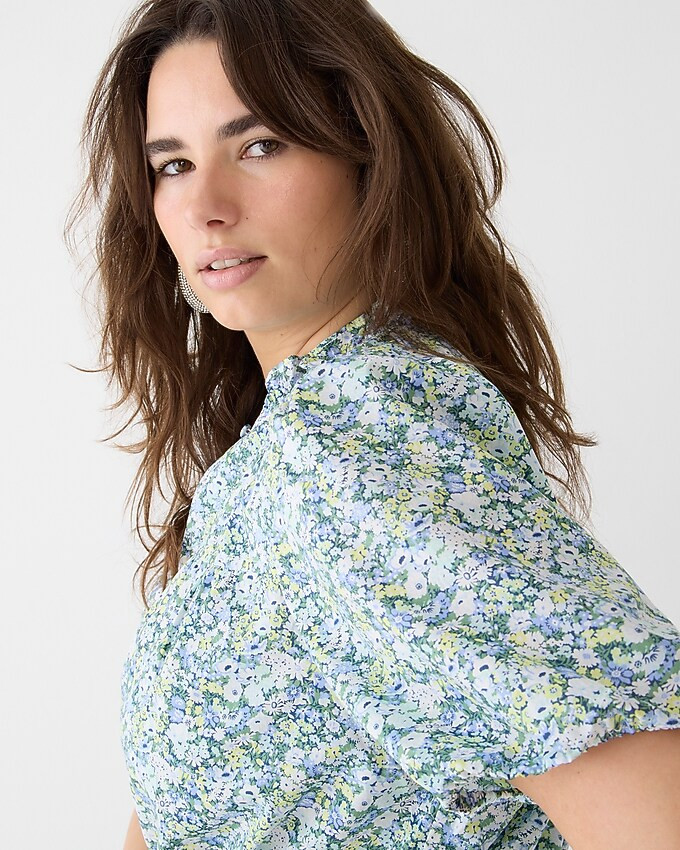 Ruffle-trim short-sleeve top in Liberty® Thorpe Hill fabric | J. Crew US