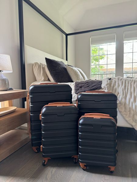 4 piece luggage set for summer vacation! Hard shell, TSA locks, and spinner wheels!

#LTKTravel