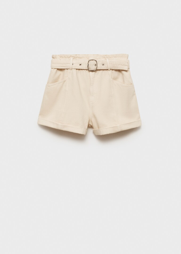 Paperbag shorts with belted hem - Women | MANGO United Kingdom | MANGO (UK)