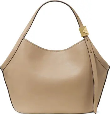 small deco fine grain leather tulip top handle bag | Nordstrom
