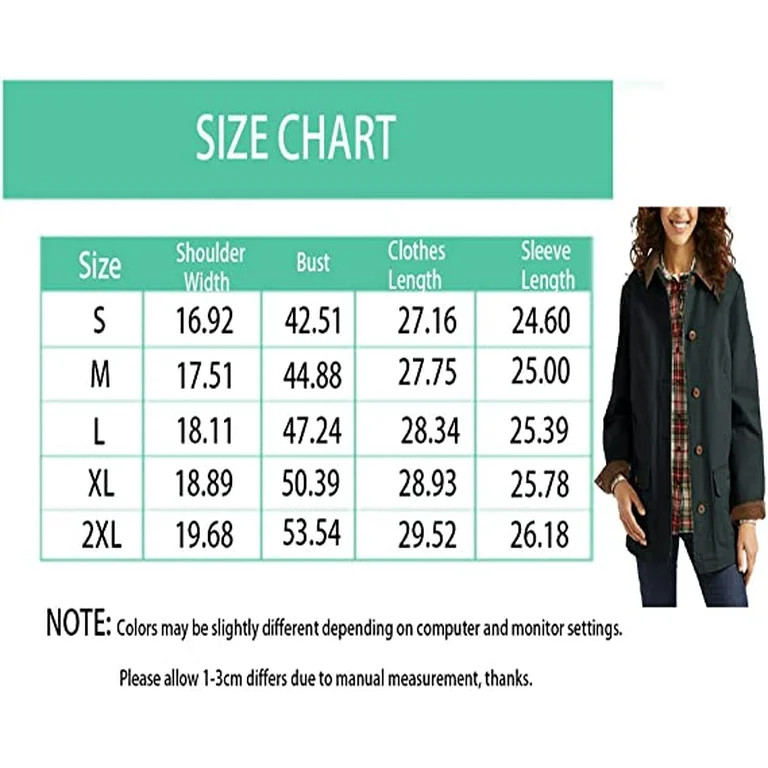 Women's Fall Winter Button Sherbet Cotton Lined Barn Jacket Pocket Trench Coat with Corduroy Deta... | Walmart (US)