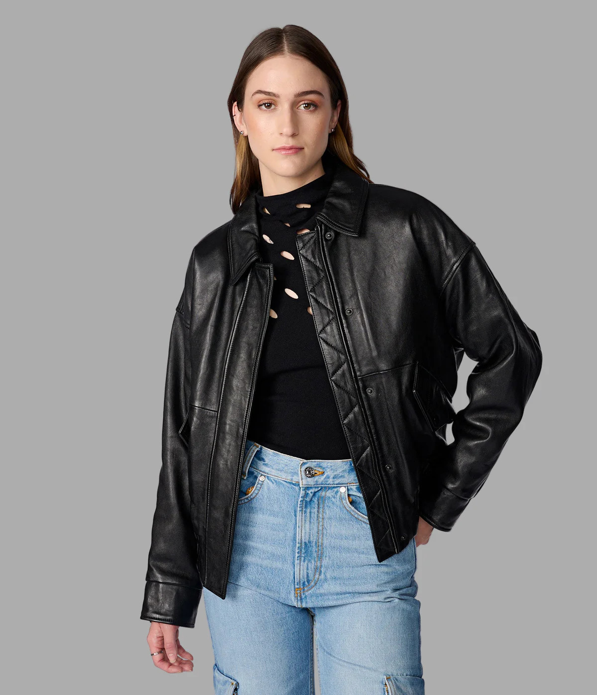 Mya Leather Aviator Jacket | Wilsons Leather