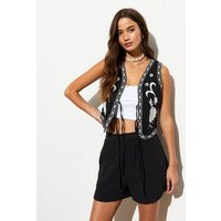 Black Cotton Embroidered Waistcoat New Look | New Look (UK)