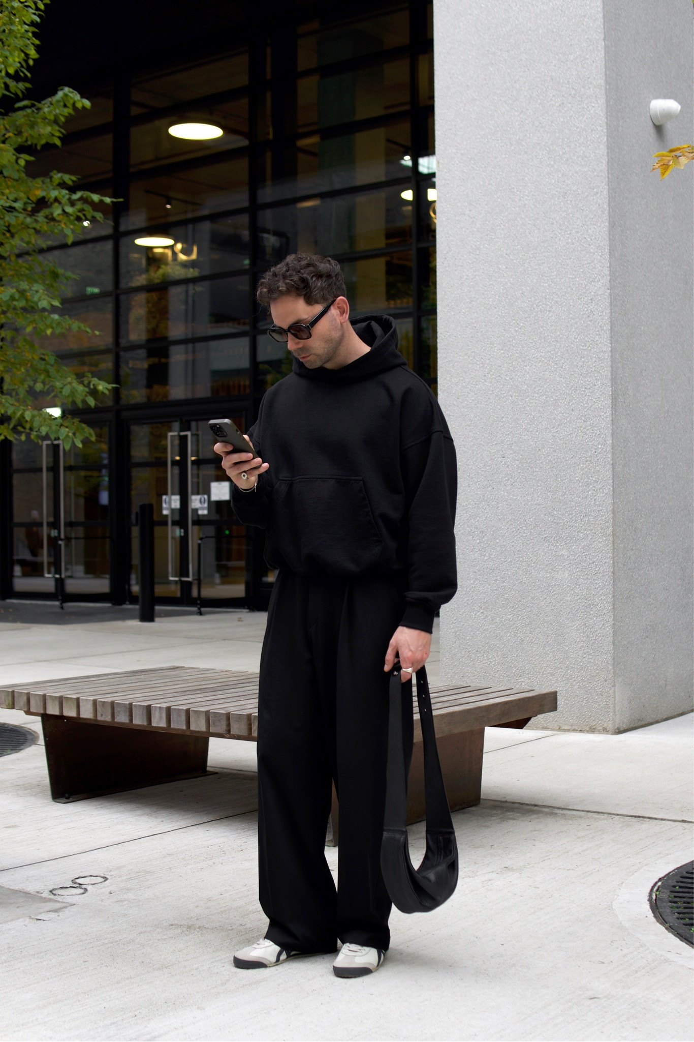 All black outfit 

Oversized hoodie, black hoodie, boxy hoodie, black trousers, black pants, wide trousers, Mens wide trousers, mens wide pants 

#LTKeurope #LTKmens