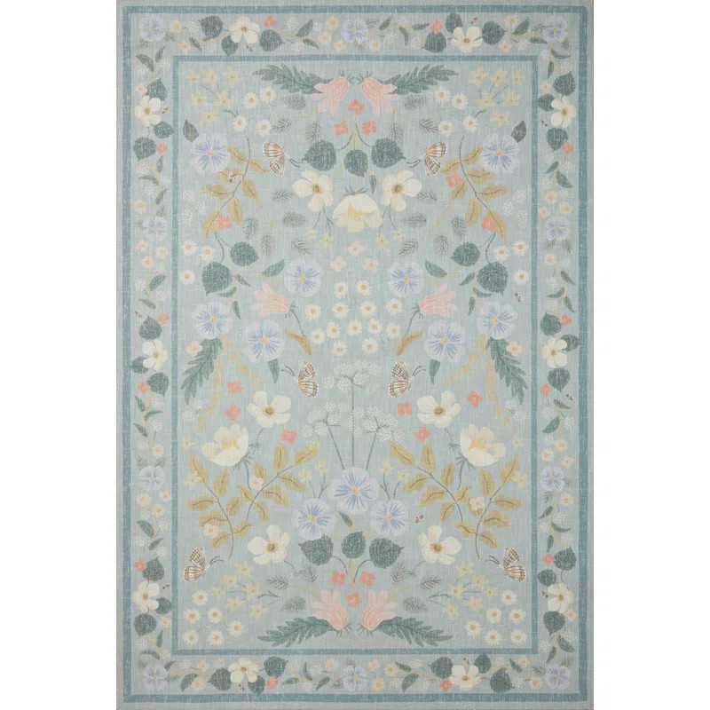 Rifle Paper Co. x Loloi Floral Willow Sky Area Rug | Wayfair North America