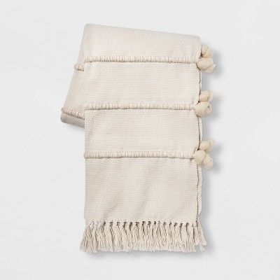 Wool Stripe Throw Blanket Cream - Opalhouse™ | Target
