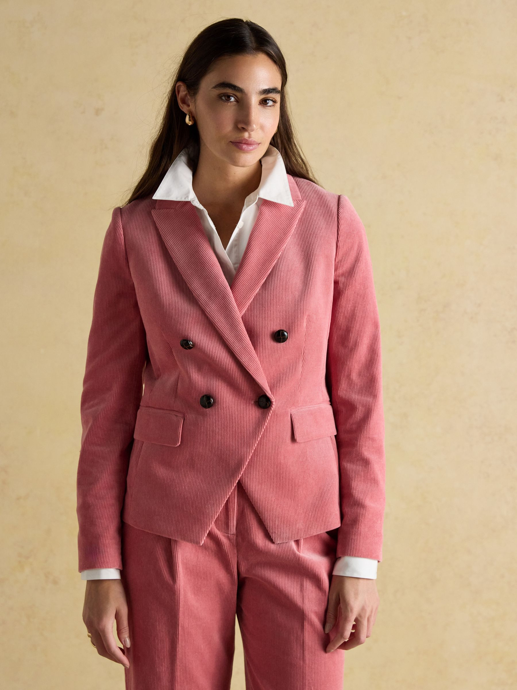 Fernhill Pink Corduroy Double Breasted Blazer | Joules | Joules