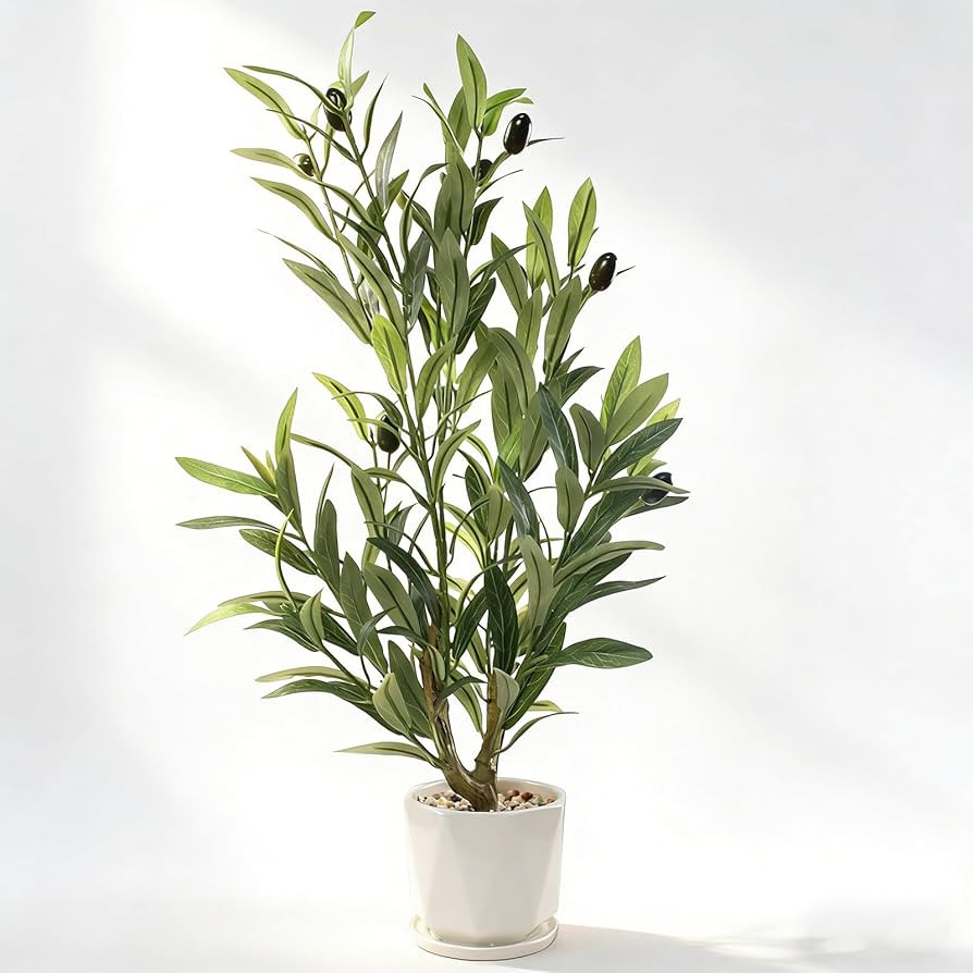 Fake Olive Tree with Pot Indoor, 22" Artificial Olive Tree Stems Potted Greenery Tabletop Faux Gr... | Amazon (US)