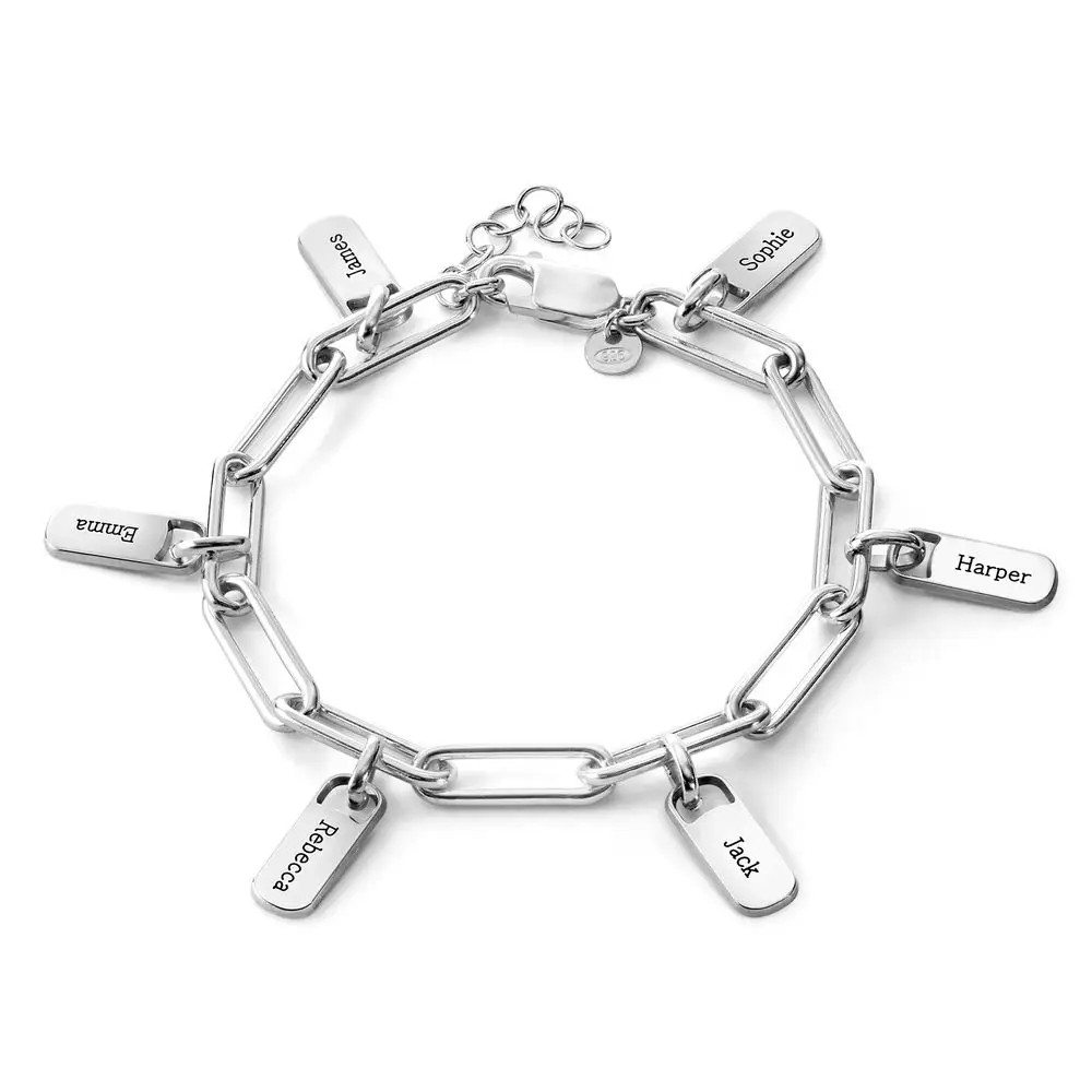 Rory Chain Link Bracelet with Custom Charms in Sterling Silver | MYKA