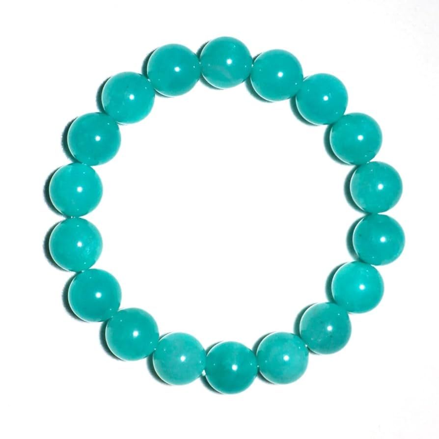 10MM Amazonite Bracelet for Women Men | Natural Blue Jade Jewelry for Heart & Throat Chakra Heali... | Amazon (US)