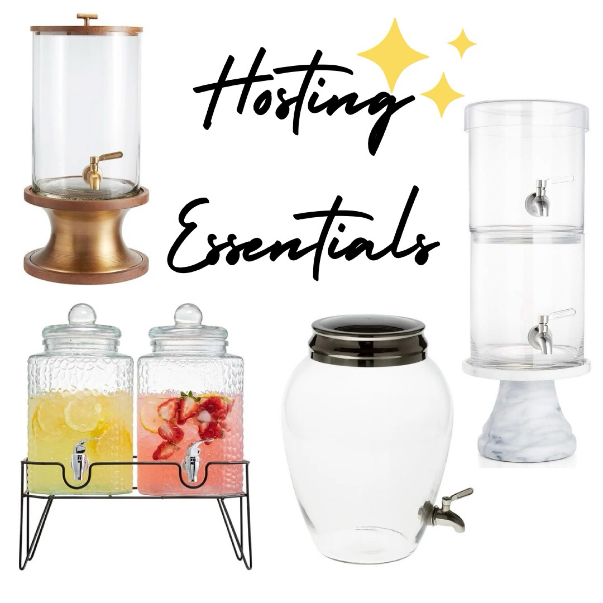 Hosting Essentials | Drink Dispenser | Glass Dispenser | Dual Drink Dispenser 

#LTKParties #LTKHome #LTKFindsUnder100