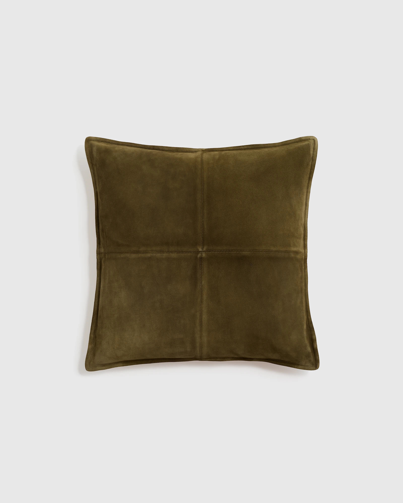 Quince | Pieced Suede Pillow cover in Camel, Size 20x20, Suede Leather | Quince