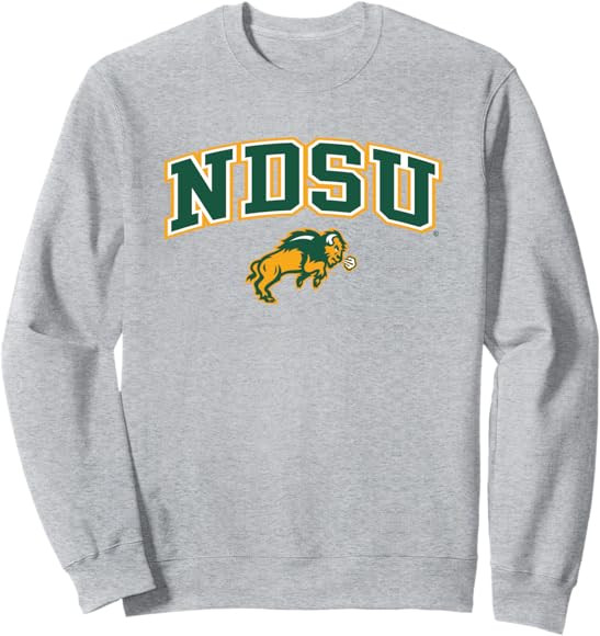 North Dakota State Bison Arch Over Heather Gray Sweatshirt | Amazon (US)
