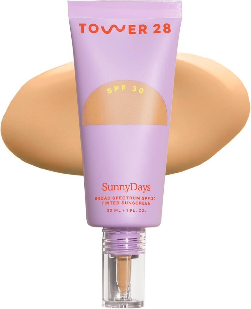 Tower 28 SunnyDays SPF 30 Tinted Sunscreen, 20 MULHOLLAND | 2-in-1 Foundation with Mineral Sunscr... | Amazon (US)